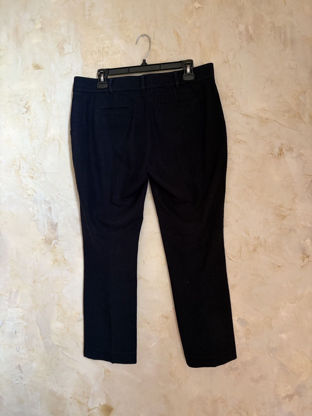 Tory Burch Textured Straight Pants, Navy Blue, size 8